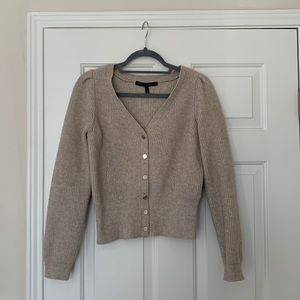 White House Black Market Tan Cropped Sweater